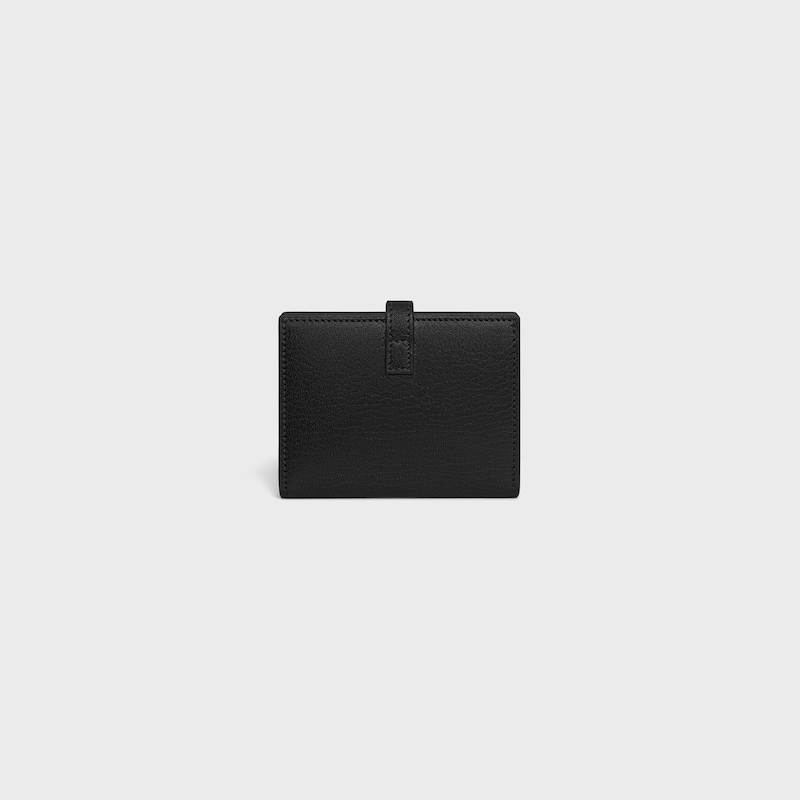 PORTACARTE BI-FOLD TRIOMPHE PONTET IN PELLE DI CAPRA - NERO - NUOVO - 1 | CELINE