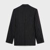เสื้อคาร์นาบีแจ็กเก็ตผ้าเวอร์จินวูลลายทาง - สีดำ / สีขาว -  - 2 | CELINE