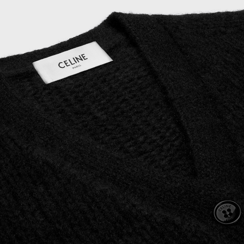 cardigan IN cashmere silk - BLACK/RED -  - 1 | CELINE