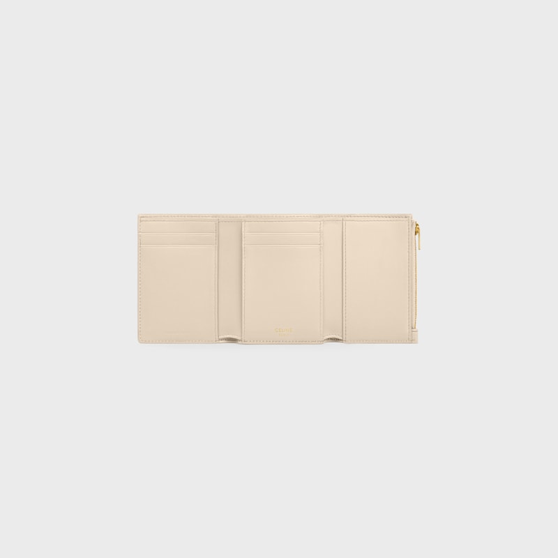 FINE STRAP WALLET NINO IN SUPPLE GRAINED CALFSKIN - CREAM - WALLETS - 1 | CELINE