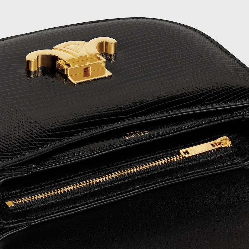 BOLSO BESACE CON CADENA CLEA DE PIEL DE LAGARTO - NEGRO - M&Aacute;S MODELOS - 1 | CELINE