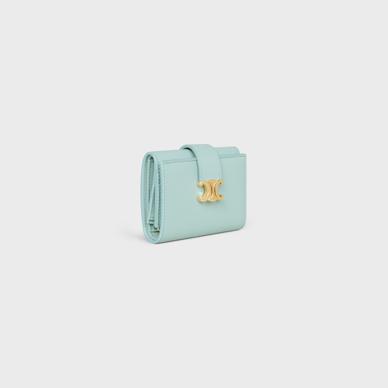 PETIT PORTEFEUILLE NINO VEAU SOUPLE GRAIN&Eacute; - Bleu poudr&eacute; - NOUVEAUT&Eacute;S - 1 | CELINE