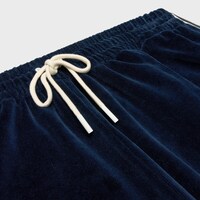 wide tracksuit pants IN velvet jersey - BLEU NUIT/ECRU -  - 2 | CELINE