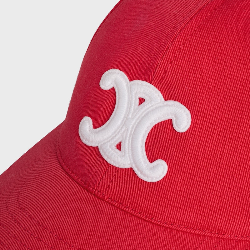 triomphe baseball cap IN cotton gabardine - BRIGHT RED -  - 1 | CELINE