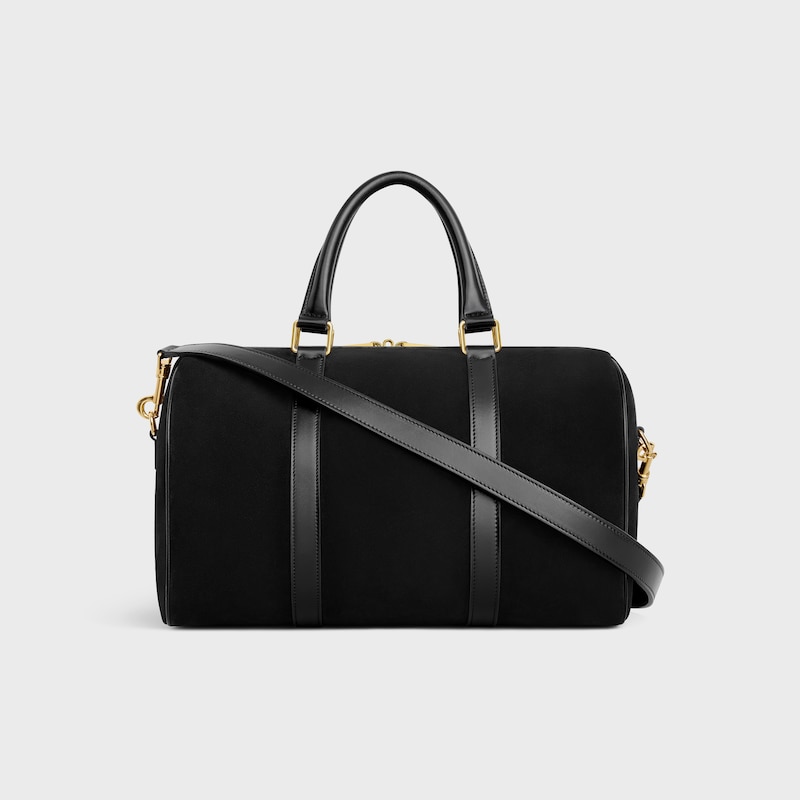 LARGE BOSTON in SUEDE CALFSKIN - BLACK - MORE LINES - 1 | CELINE
