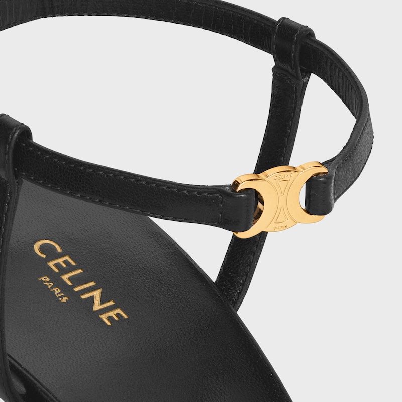 CELINE 수아르 샌들 - 램스킨 - 블랙 -  - 1 | CELINE