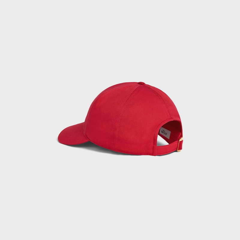 triomphe baseball cap IN cotton gabardine - BRIGHT RED -  - 1 | CELINE