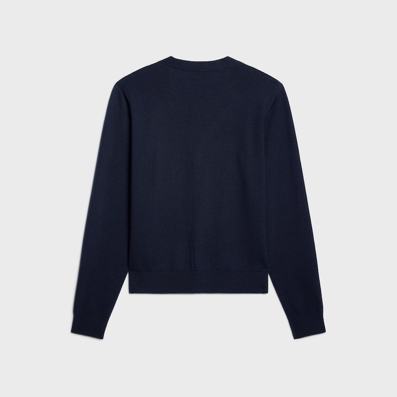 cardigan IN fine wool - NAVY -  - 1 | CELINE