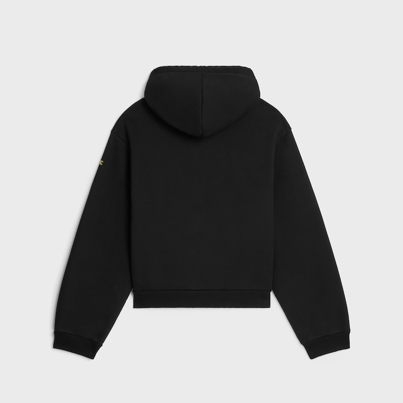 Hoodie mit Reißverschluss AUS Baumwollfleece - SCHWARZ/GELB -  - 1 | CELINE