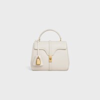 MINI 16 in satinated calfskin - WHITE COTTON - 16 - 1 | CELINE