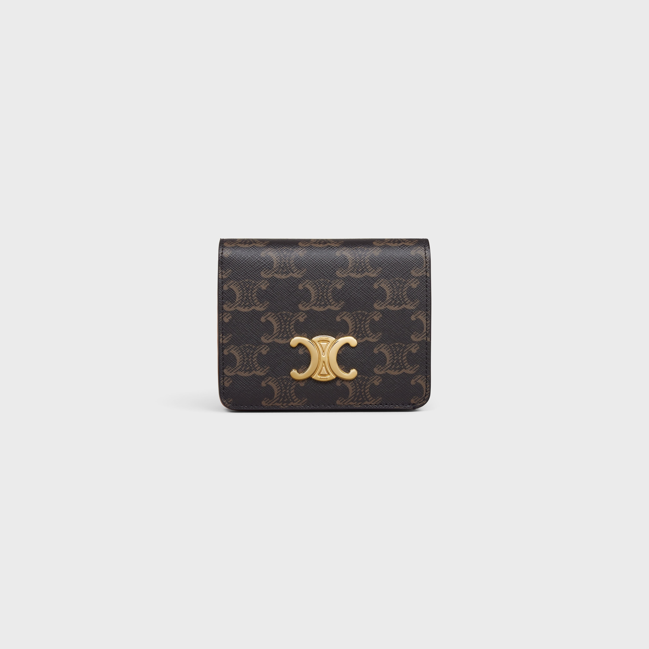 ☆☆CELINE☆☆ Celine Women's Triomphe Logo Print Card Walle CARD HOLDER TRIOMPHE IN TRIOMPHE CANVAS - TAN | CELINE
