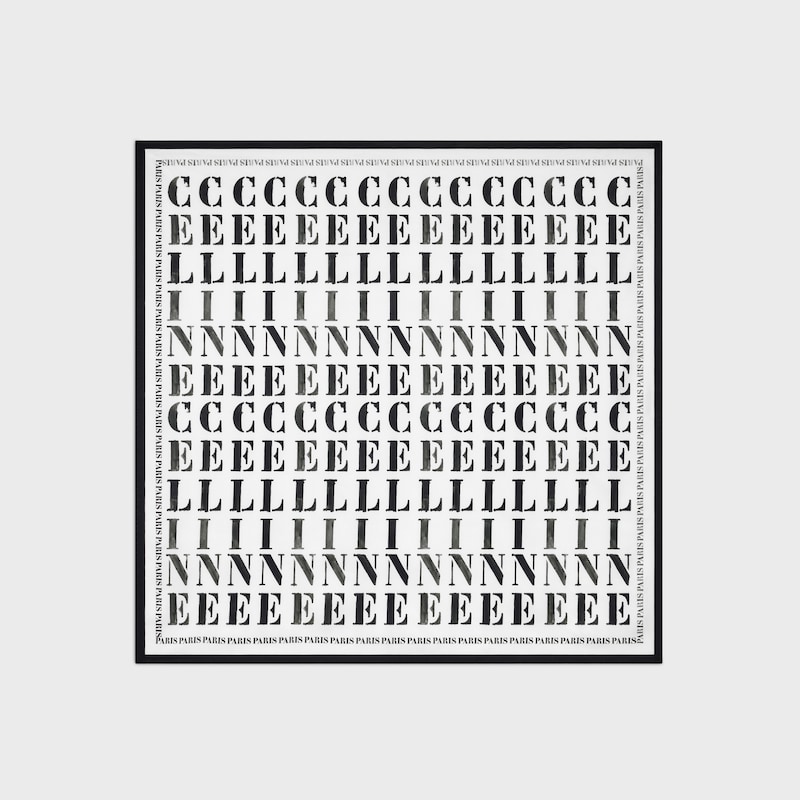 square IN silk twill - OPTIC WHITE/BLACK -  - 1 | CELINE