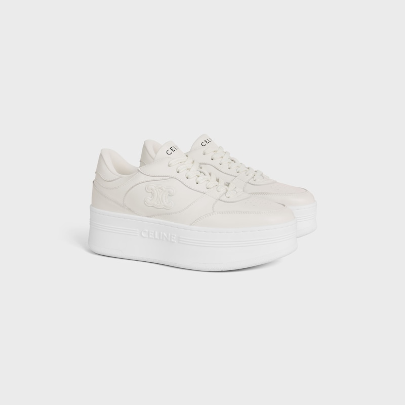 BLOCK WEDGE SNEAKER WITH TRIOMPHE PATCH IN CALFSKIN - OPTIC WHITE -  - 1 | CELINE