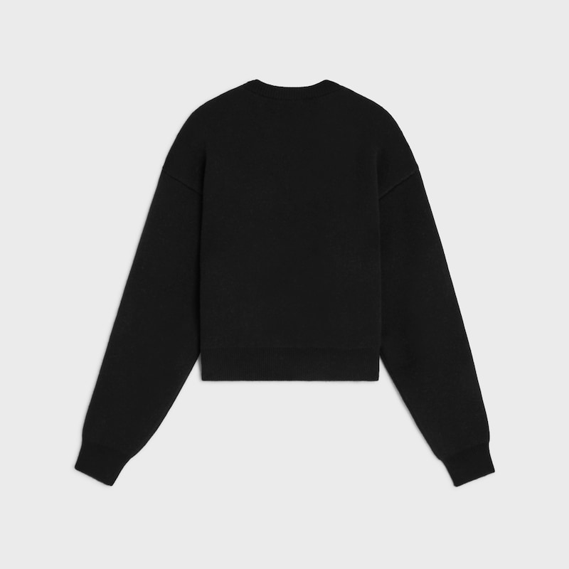 crewneck sweater IN cashmere - BLACK/WHITE -  - 1 | CELINE