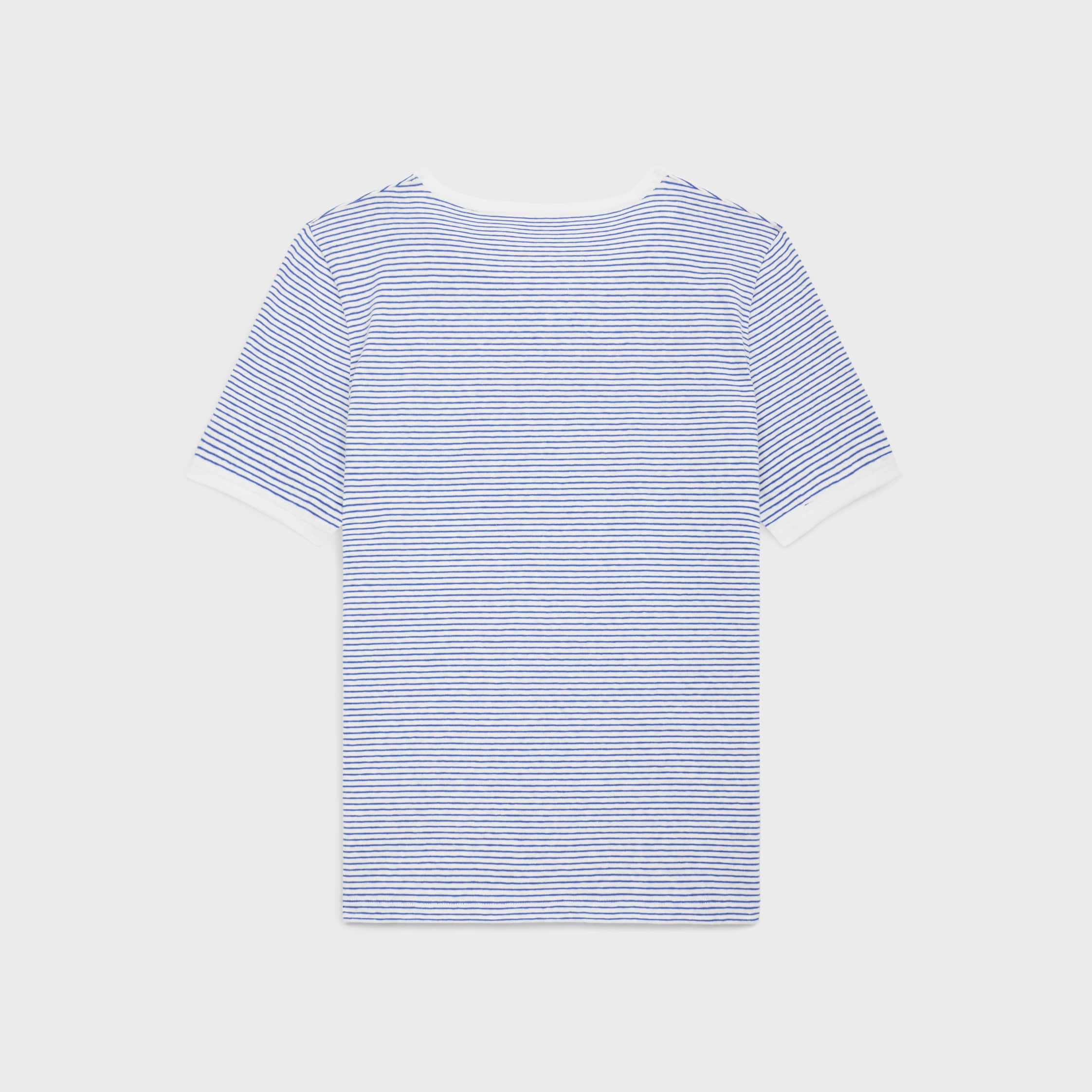celine 70's t-shirt in striped jersey - OFF WHITE/NAVY/BLUE