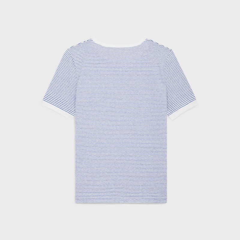 Celine T-Shirt aus gestreiftem Jersey im 70er-Stil - WOLLWEISS/MARINEBLAU/BLAU -  - 1 | CELINE