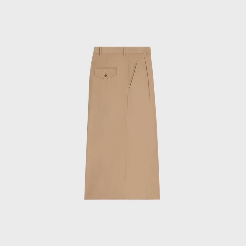 montauk cropped trousers IN COTTON AND WOOL GABARDINE - BEIGE -  - 1 | CELINE