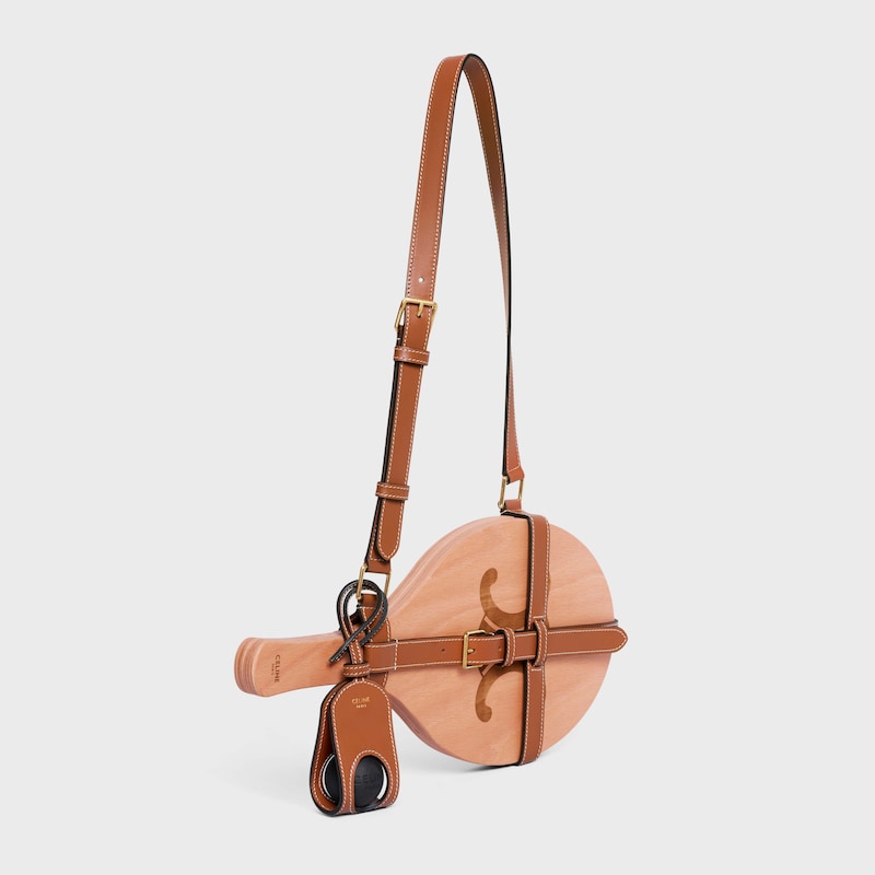 Beach rackets in wood and Calfskin - TAN - CELINE MAISON - 1 | CELINE