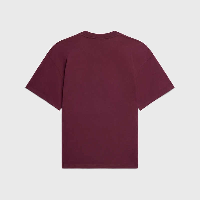 t-shirt IN cotton jersey - BURGUNDY / OFF WHITE -  - 1 | CELINE