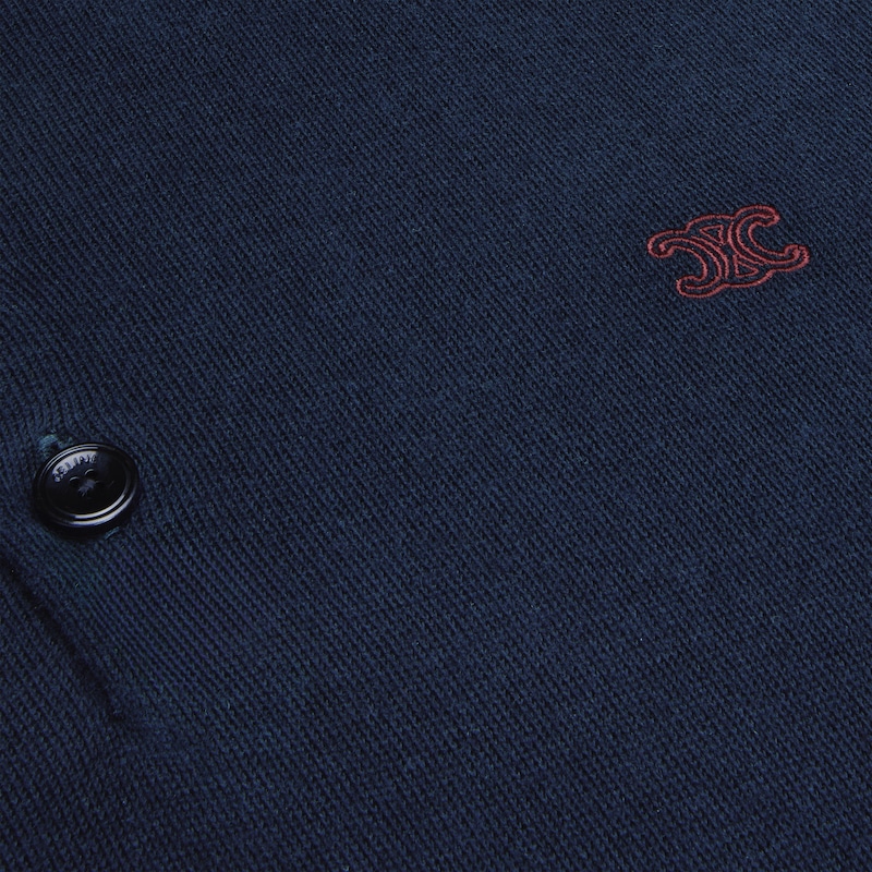 polo sweater IN fine cotton - NAVY -  - 1 | CELINE