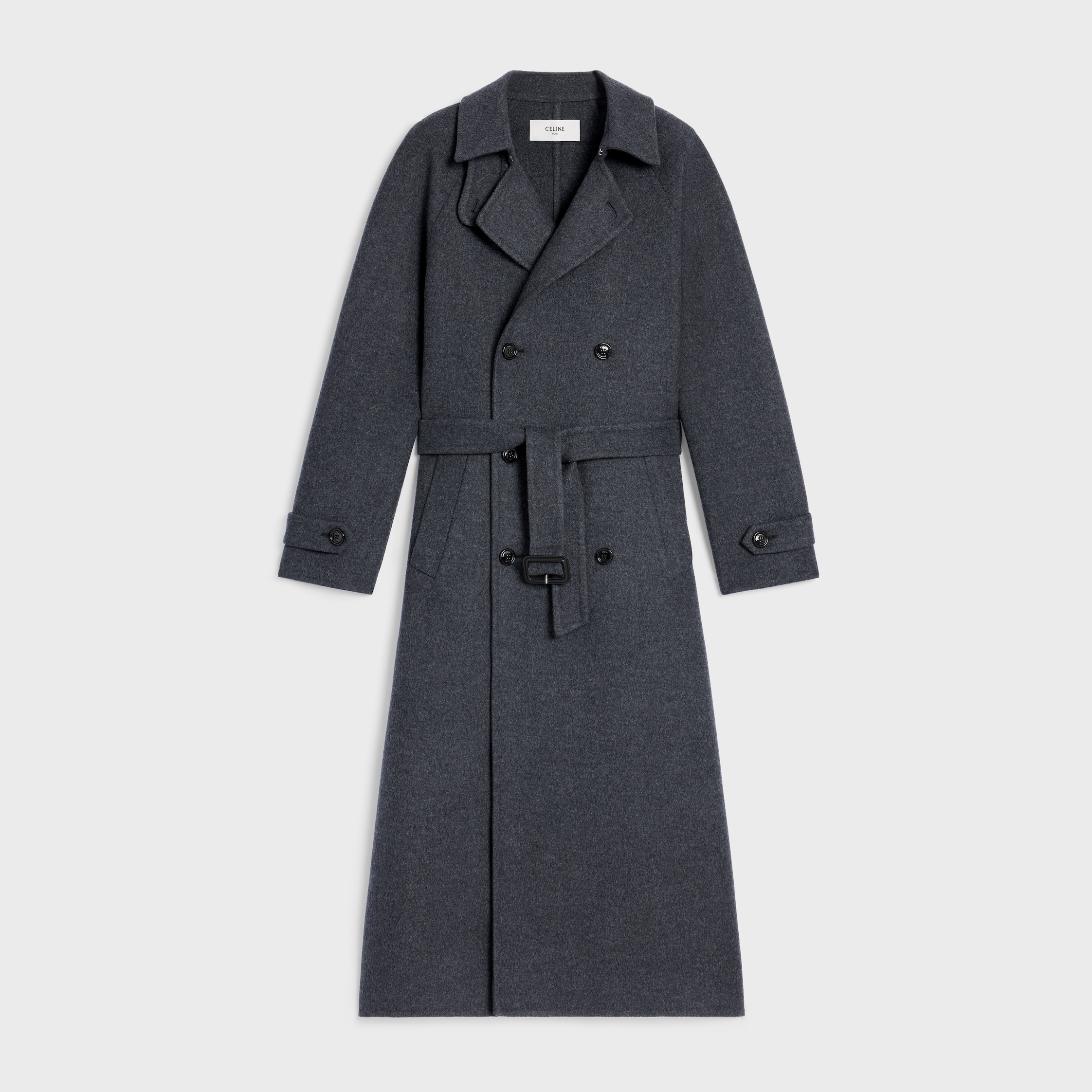 CELINE　セリーヌ　ウール混　モヘア混　もこもこ　ロングコート　パープル CELINE セリーヌ 21AW HIGH NECK COLLAR COAT IN HOUNDSTOOTH