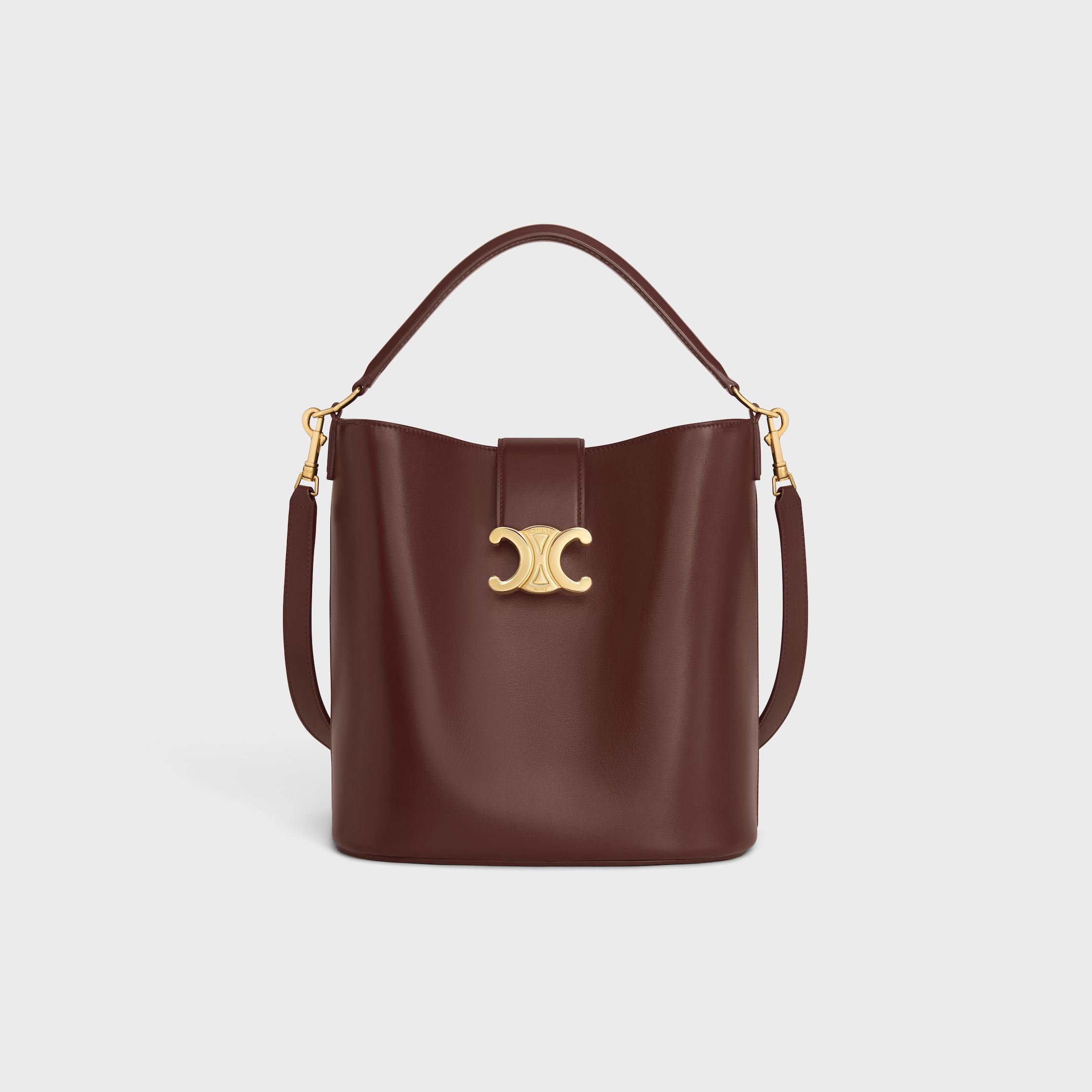 MEDIUM BUCKET LOUISE IN SMOOTH CALFSKIN - CHESTNUT | CELINE