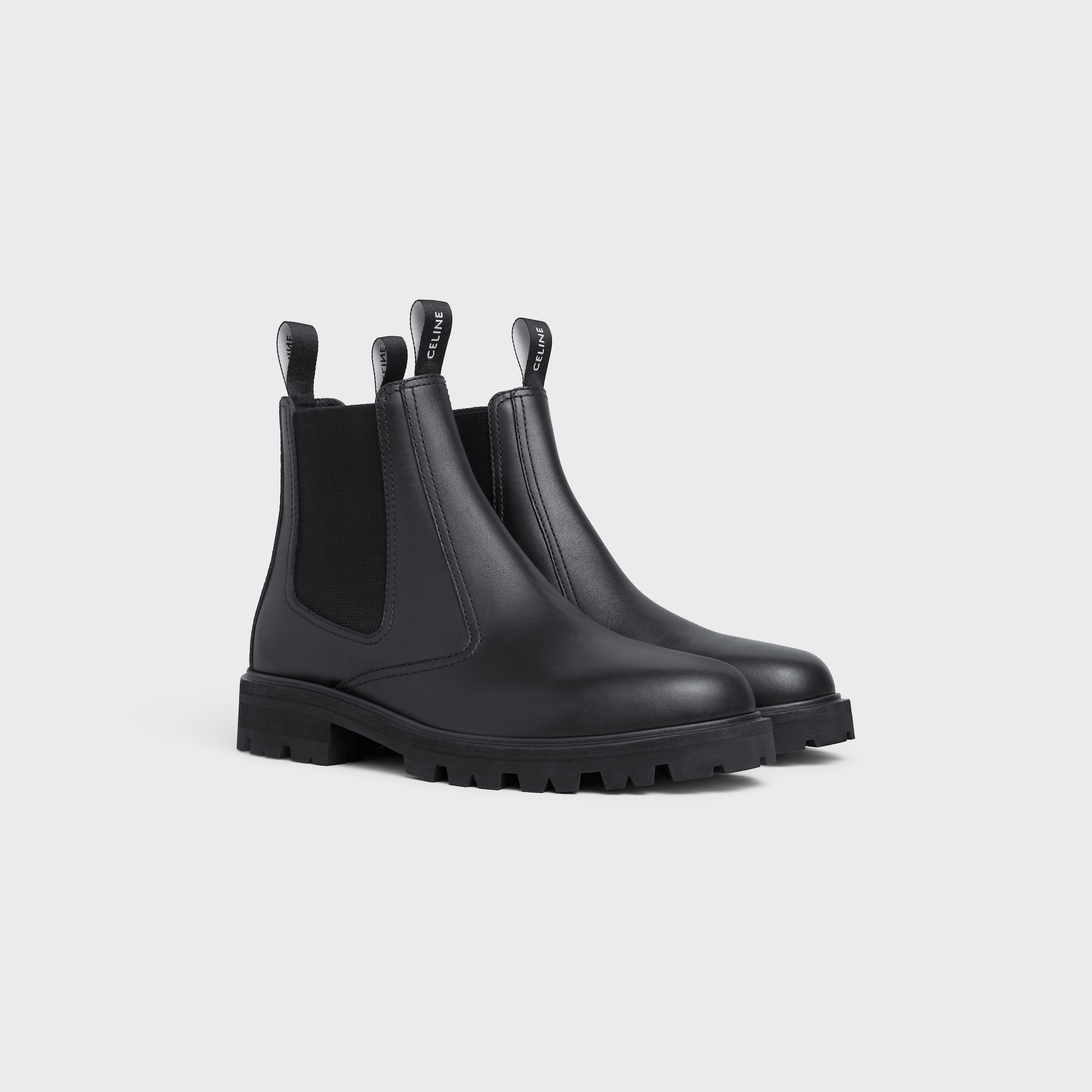 CELINE MARGARET CHELSEA BOOT in SHINY BULL - BLACK | CELINE