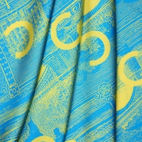 square IN silk twill - BLUE / YELLOW -  - 2 | CELINE