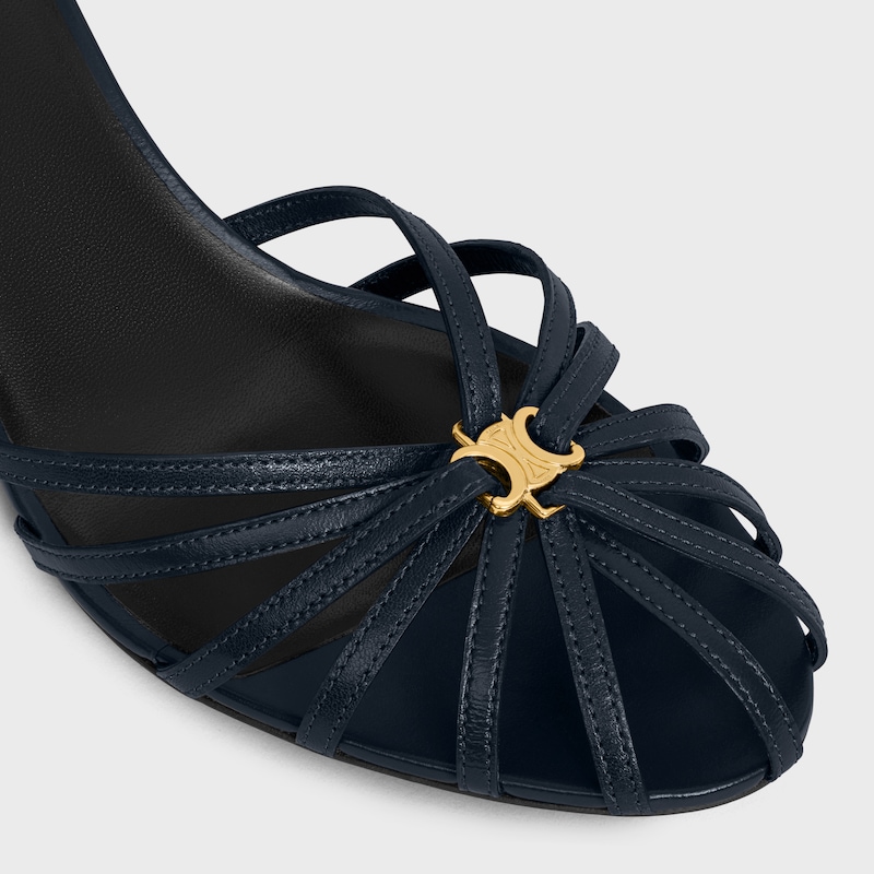 CELINE TRIOMPHE SANDAL IN GOATSKIN - DEEP NAVY -  - 1 | CELINE