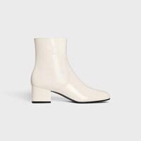 LES BOTTES CELINE TRIOMPHE ZIPPED BOOT in PATENT CALFSKIN - WHITE COTTON -  - 1 | CELINE
