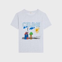 regular t-shirt IN cotton jersey - PALE GREY/ MULTICO -  - 1 | CELINE