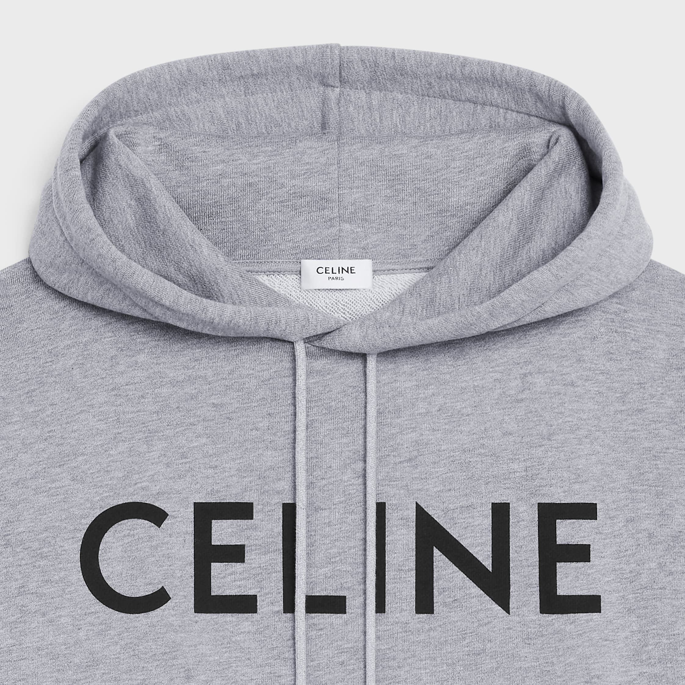CELINE セリーヌ BLASON ルーズ フーディー グレー ロゴ 関税込 CELINE ルーズフーディー / コットンフリース - グレー