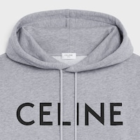 CELINE LOOSE HOODIE IN COTTON FLEECE - GREY/ BLACK -  - 2 | CELINE