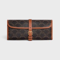 Domino Case in Triomphe Canvas and Lambskin - Tan - HOME - 1 | CELINE