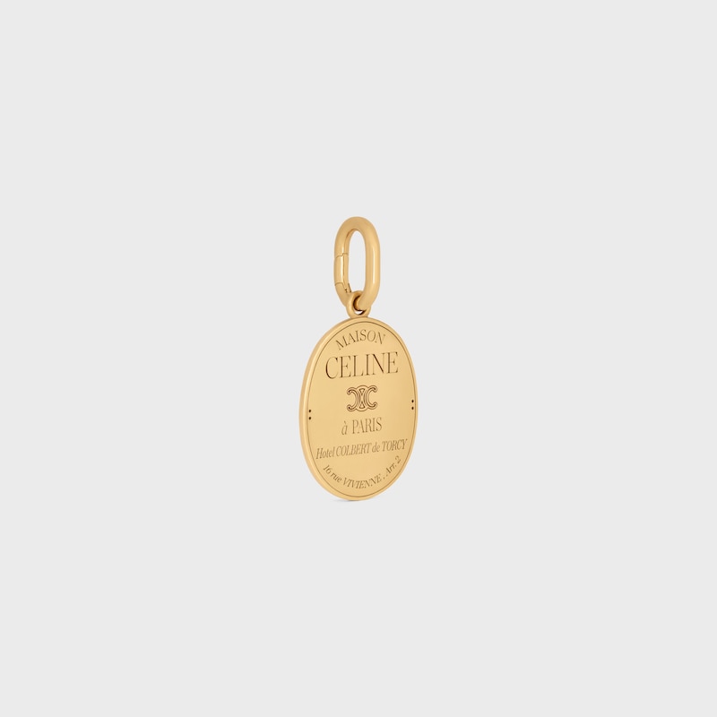 Celine Charms Maison Celine Medalha em Latão com Acabamento Dourado - DOURADO - NOVO - 1 | CELINE