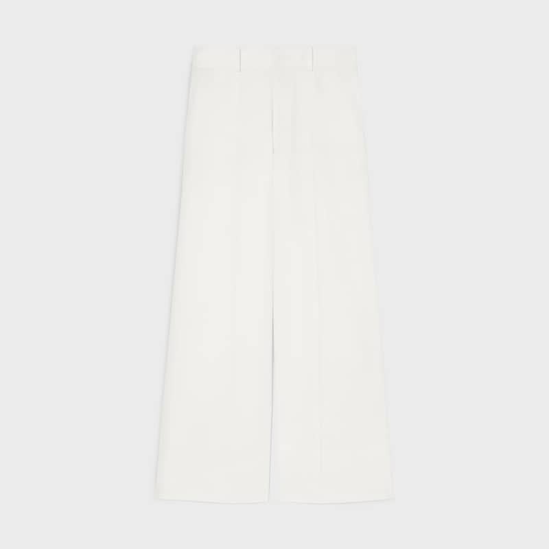 trousers IN cotton twill - OFF WHITE -  - 1 | CELINE