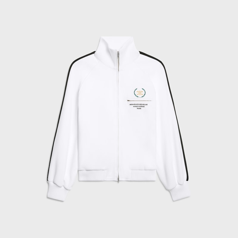 TRACKSUIT JACKET IN double-face jersey - OPTISCHES WEISS/SCHWARZ -  - 1 | CELINE