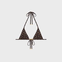 triangle top in monogram jersey - TOFFEE / BROWN -  - 1 | CELINE