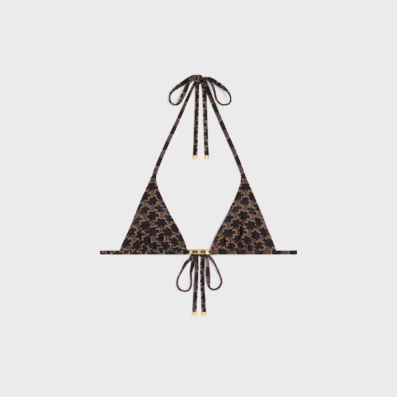 triangle top in monogram jersey - TOFFEE / BROWN -  - 1 | CELINE