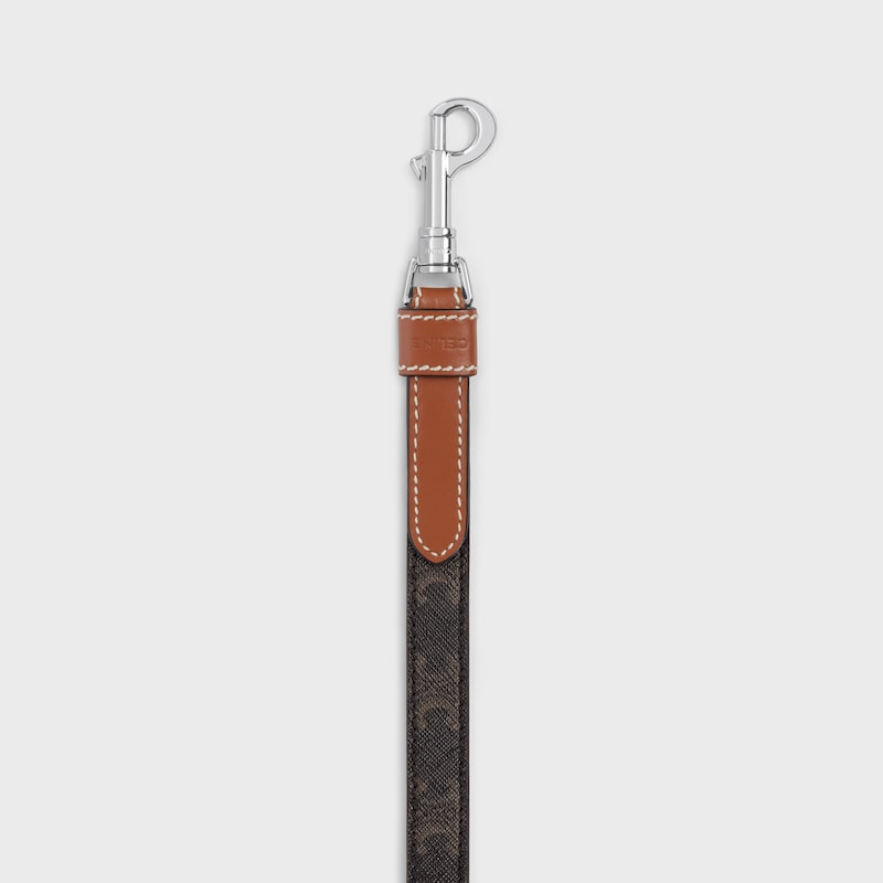 Adjustable Dog Leash in Triomphe Canvas and Calfskin - TAN - SMALL GIFTS - 1 | CELINE