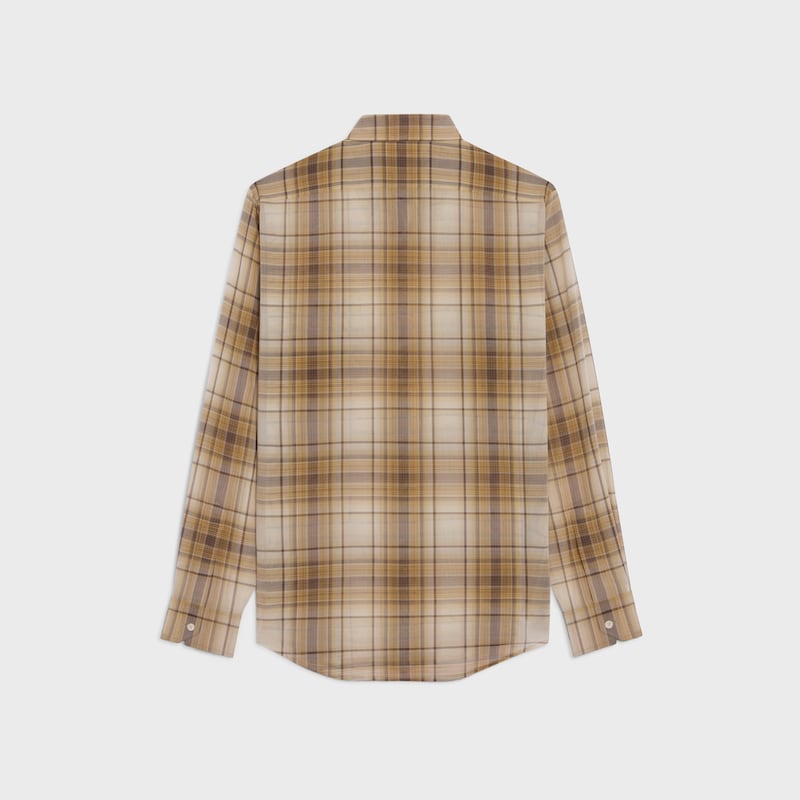 loose shirt IN LIGHT CHECKED COTTON - SABLE/BEIGE/MARRON -  - 1 | CELINE