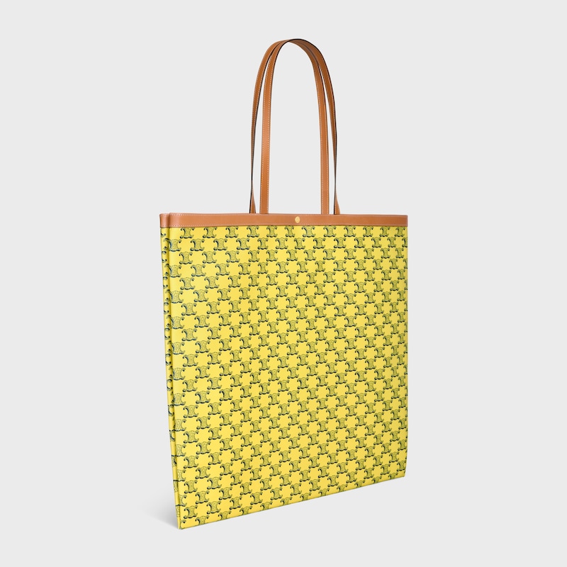 LARGE FLAT SHOPPER IN TRIOMPHE CANVAS - YELLOW / NAVY - HOBO AND TOTE BAGS - 1 | CELINE