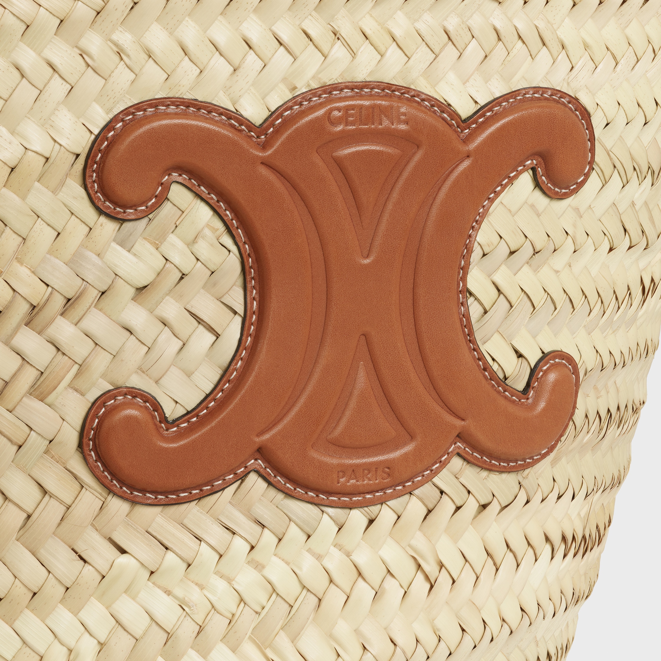 MEDIUM CELINE CLASSIC PANIER IN palm leaves and Calfskin MEDIUM CELINE CLASSIC PANIER IN palm leaves and Calfskin