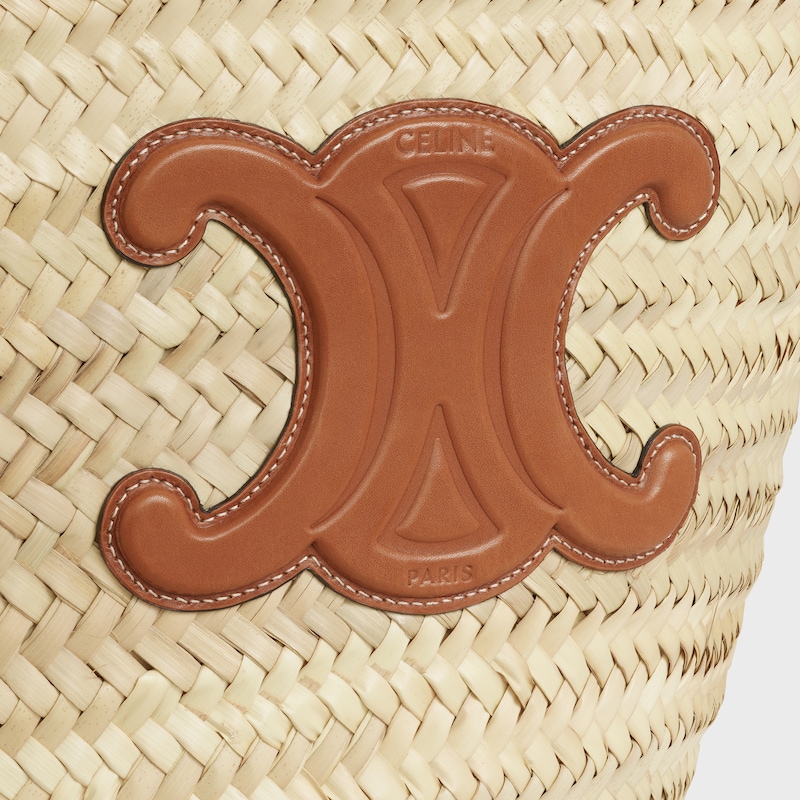MEDIUM CELINE CLASSIC PANIER IN palm leaves and Calfskin - Tan - SUMMER SELECTION - 1 | CELINE