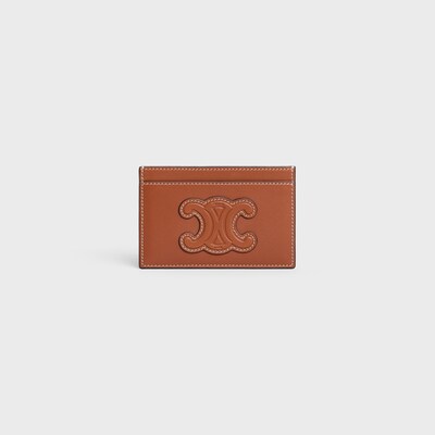 퀴르 트리옹프 카드 지갑 - 부드러운 램스킨 - 탠 - 에센셜 - tileIndex | CELINE