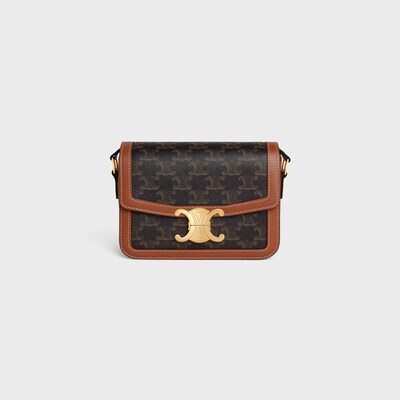TEEN TRIOMPHE BAG IN Triomphe Canvas and Calfskin - Tan - THE TRIOMPHE BAG - tileIndex | CELINE