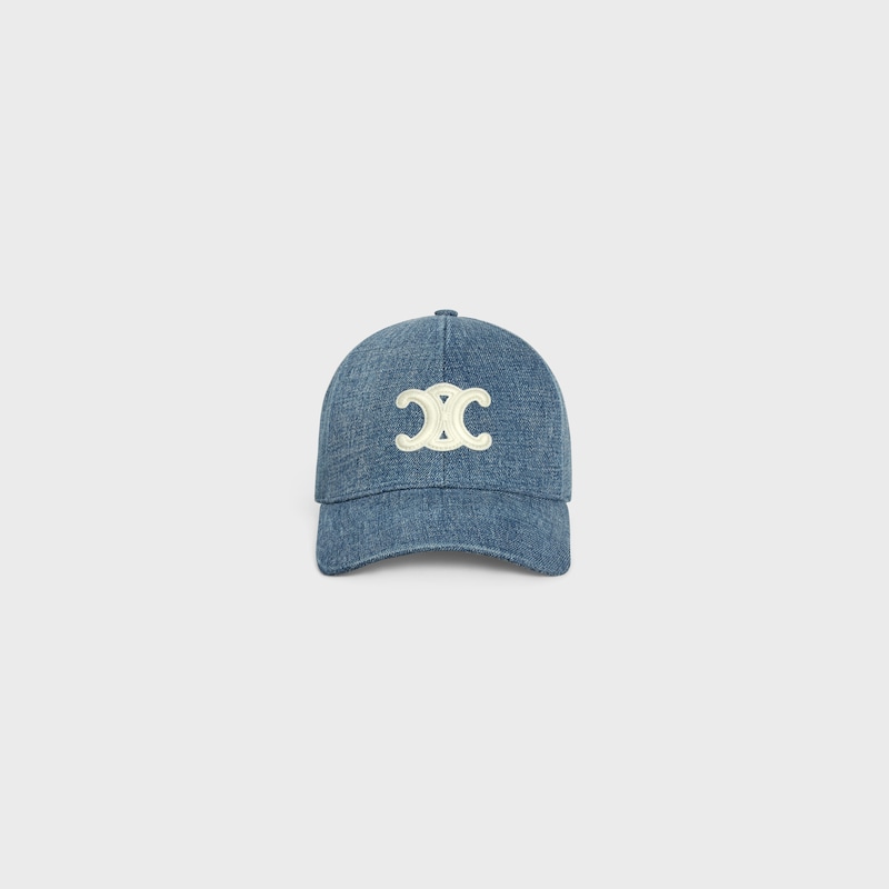 TRIOMPHE BASEBALL CAP IN DENIM UNION WASH - DARK UNION WASH -  - 1 | CELINE