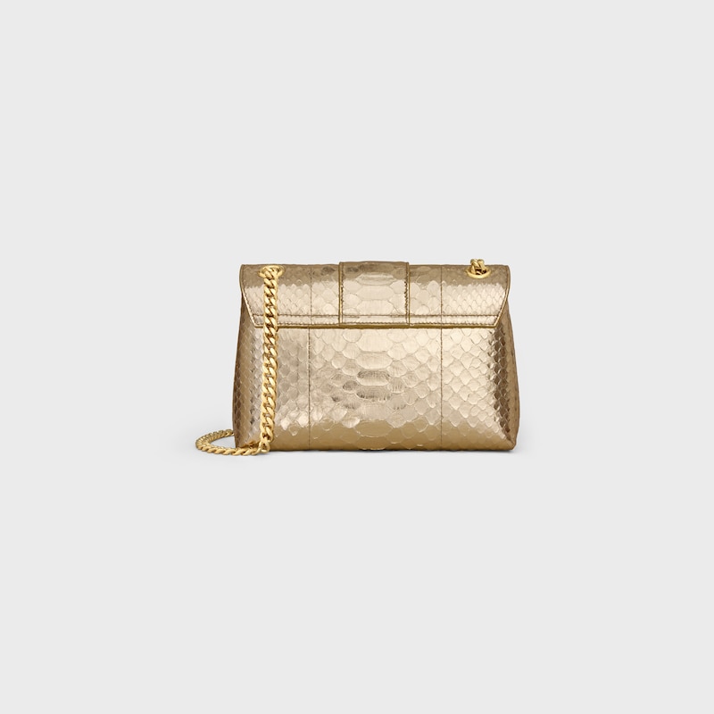 TEEN CELINE VICTOIRE BAG in LAMINATED PYTHON - GOLD - CHAIN BAGS - 1 | CELINE