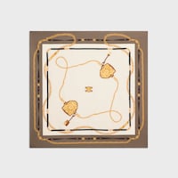 square in coat of arms silk twill - TAUPE/BRUN/OR -  - 1 | CELINE