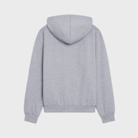 CELINE LOOSE HOODIE IN COTTON FLEECE - GREY/ BLACK -  - 2 | CELINE